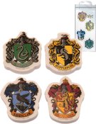 Mazaci guma tvarovaná erb kolejí Harry Potter set 4ks blister