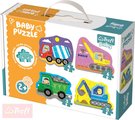 TREFL Baby puzzle Stavebn auta velk dlky 4v1 set 18 dlk pro miminko