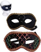 KARNEVAL Maska kraboka tpytiv s flitry na obliej 3 barvy