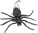 Zvtko pavouk gumov ern 10cm halloween dekorace s poutkem